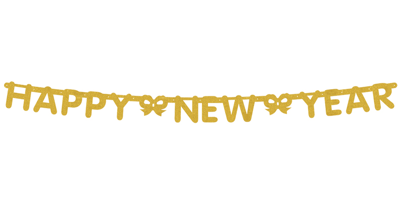GOLD GLITTERED HAPPY NEW YEAR BANNER